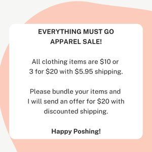 HUGE Apparel Sale!
